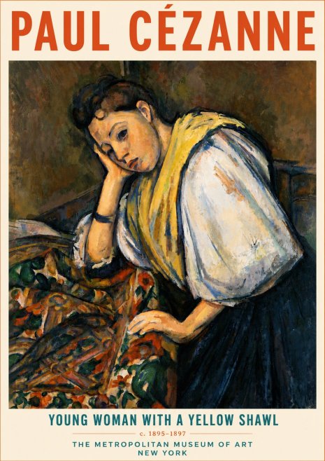 Paul Cézanne Young Woman with a Yellow Shawl No5 - Póster