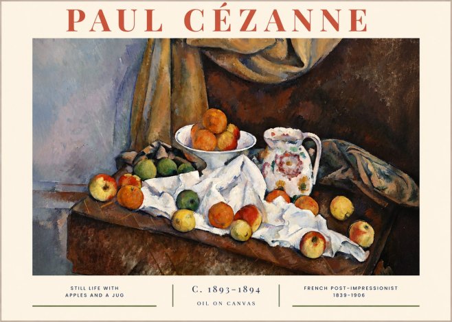 Paul Cézanne Still Life with Apples and a Jug No2 - Póster