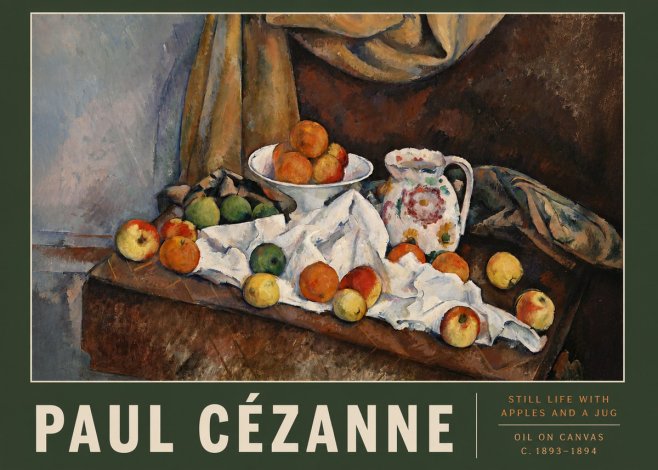 Paul Cézanne Still Life with Apples and a Jug No3 - Póster