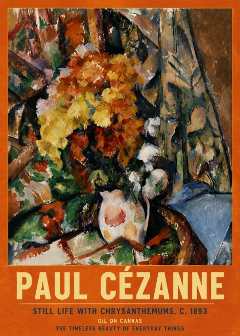 Paul Cézanne Still Life with Chrysanthemums No5 - Póster