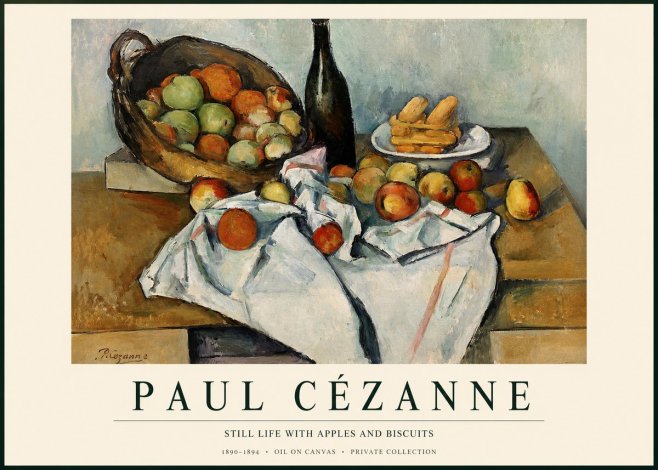 Paul Cézanne Still Life with Apples and Biscuits No1 - Póster