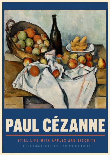 Paul Cézanne Still Life with Apples and Biscuits No2 - Póster