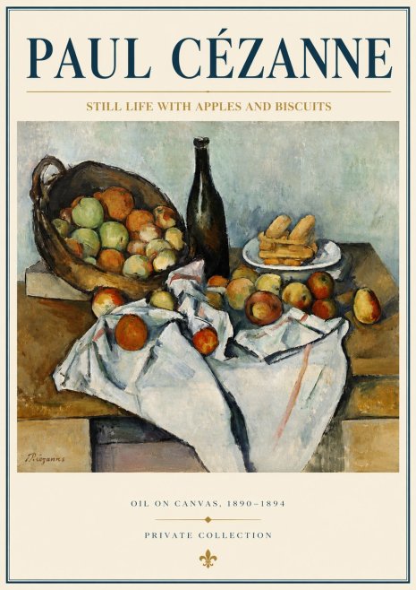 Paul Cézanne Still Life with Apples and Biscuits No4 - Póster