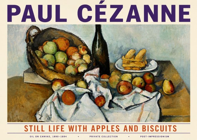 Paul Cézanne Still Life with Apples and Biscuits No6 - Póster