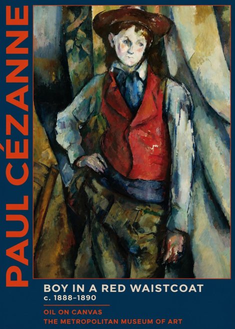 Paul Cézanne Boy in a Red Waistcoat No2 - Póster