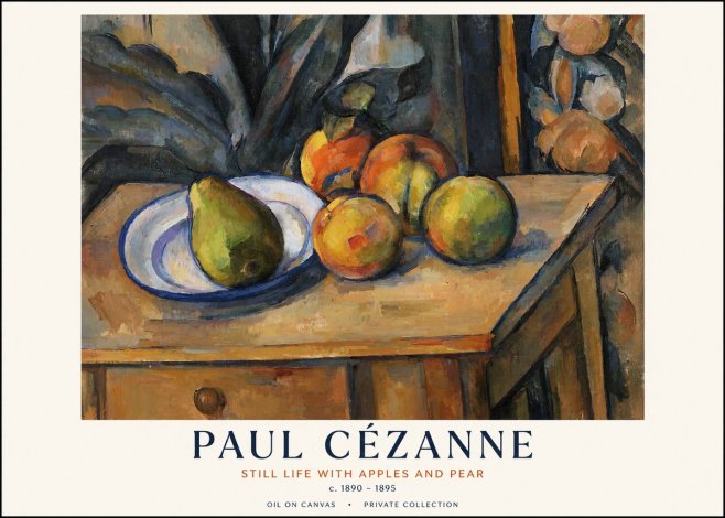 Paul Cézanne Still Life with Apples and Pear No1 - Póster