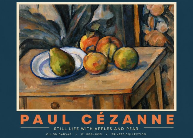 Paul Cézanne Still Life with Apples and Pear No4 - Póster