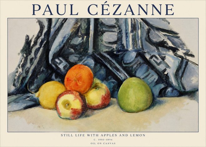 Paul Cézanne Still Life with Apples and Lemon No1 - Póster
