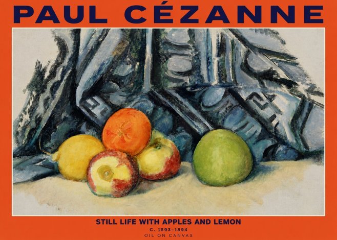 Paul Cézanne Still Life with Apples and Lemon No2 - Póster