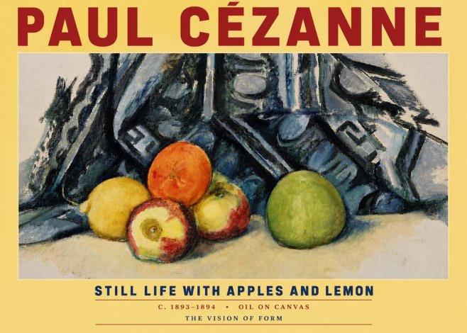 Paul Cézanne Still Life with Apples and Lemon No5 - Póster