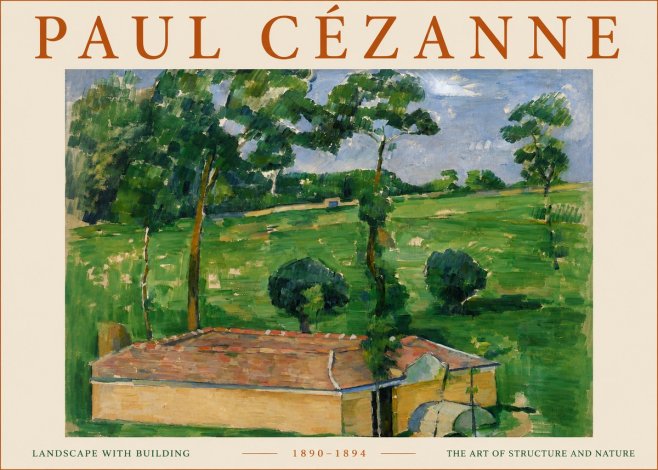 Paul Cézanne Landscape with Building No5 - Póster
