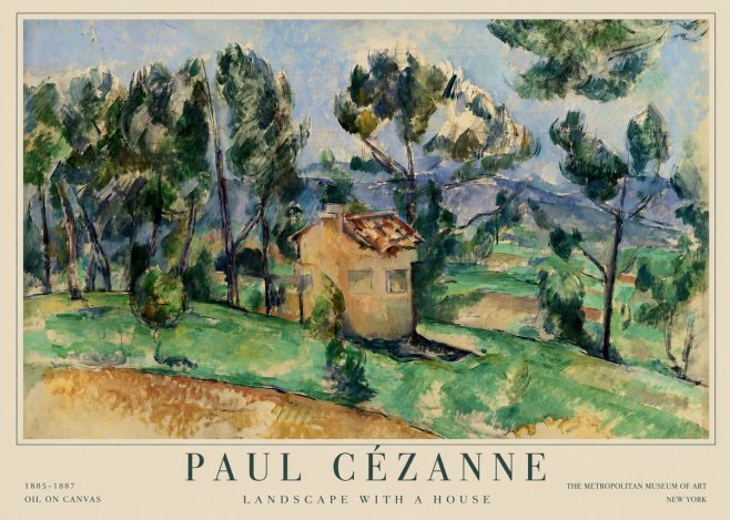 Paul Cézanne Landscape with a House No1 - Póster