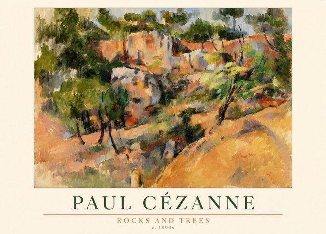 Paul Cézanne Rocks and Trees III No1 - Póster