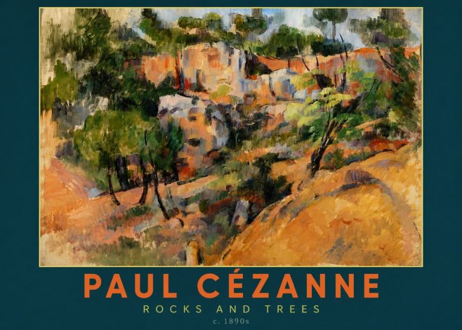 Paul Cézanne Rocks and Trees III No3 - Póster