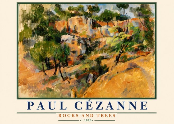 Paul Cézanne Rocks and Trees III No6 - Póster