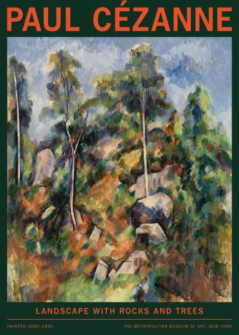 Paul Cézanne Landscape with Rocks and Trees No2 - Póster