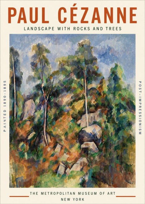 Paul Cézanne Landscape with Rocks and Trees No3 - Póster