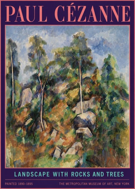 Paul Cézanne Landscape with Rocks and Trees No4 - Póster