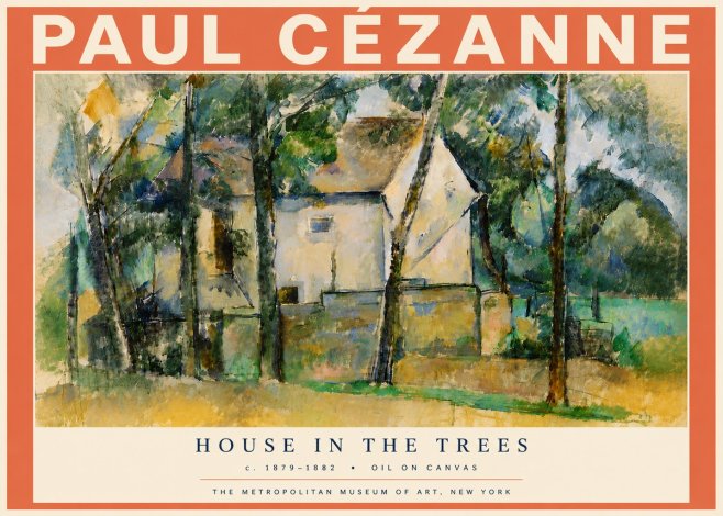 Paul Cézanne House in the Trees No5 - Póster