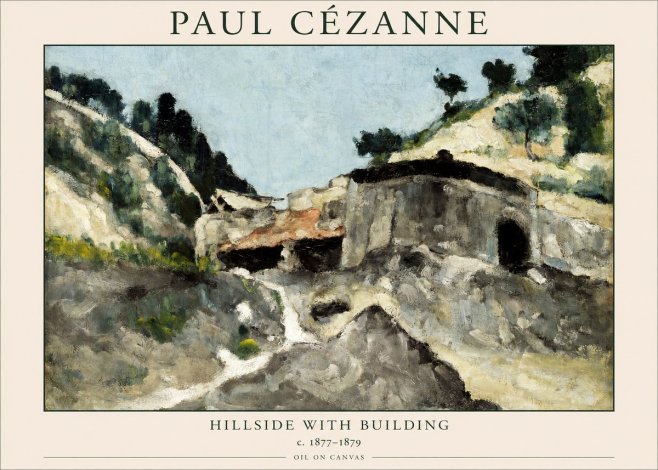 Paul Cézanne Hillside with Building No1 - Póster