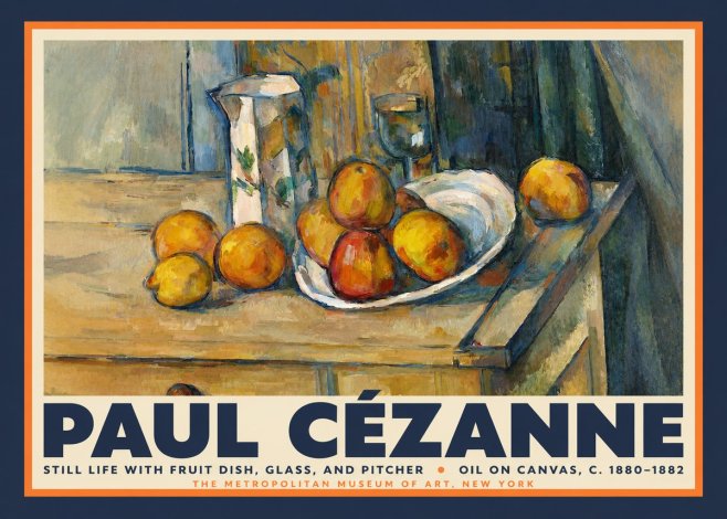 Paul Cézanne Still Life with Fruit Dish, Glass, and Pitcher No2 - Póster