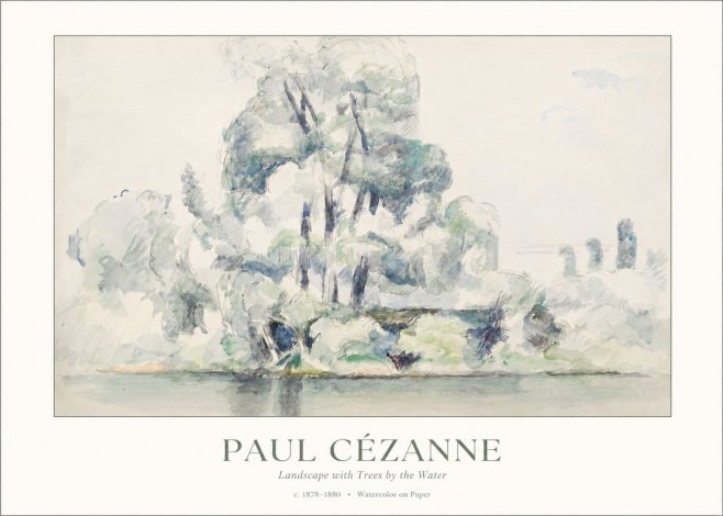 Paul Cézanne Landscape with Trees by the Water No1 - Póster