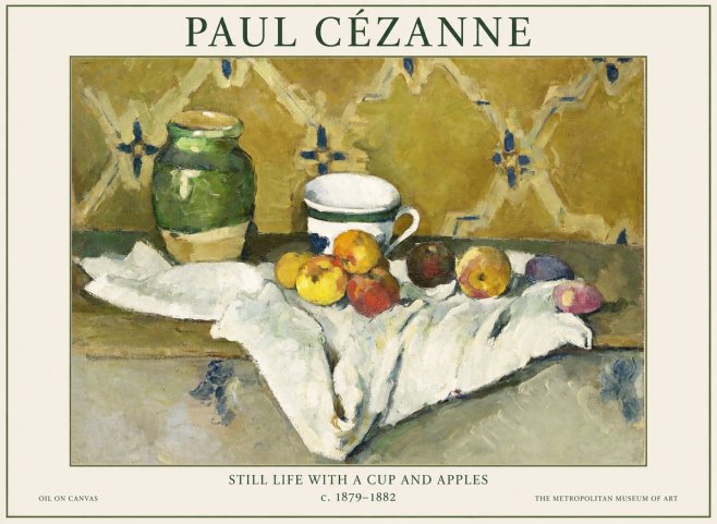 Paul Cézanne Still Life with a Cup and Apples No1 - Póster