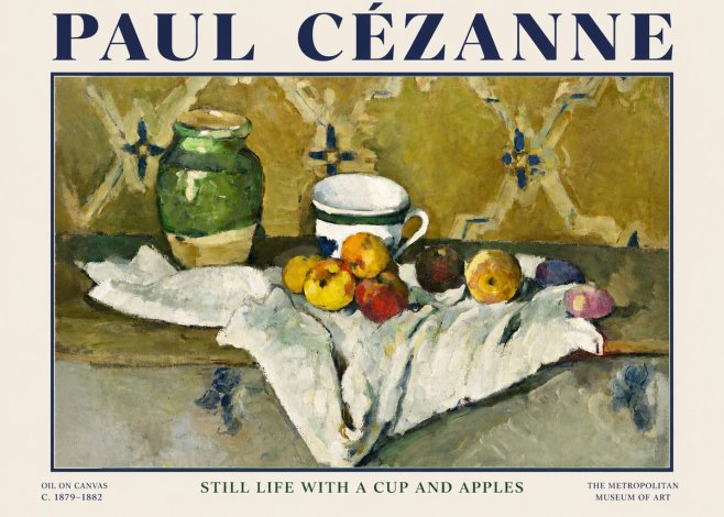 Paul Cézanne Still Life with a Cup and Apples No3 - Póster