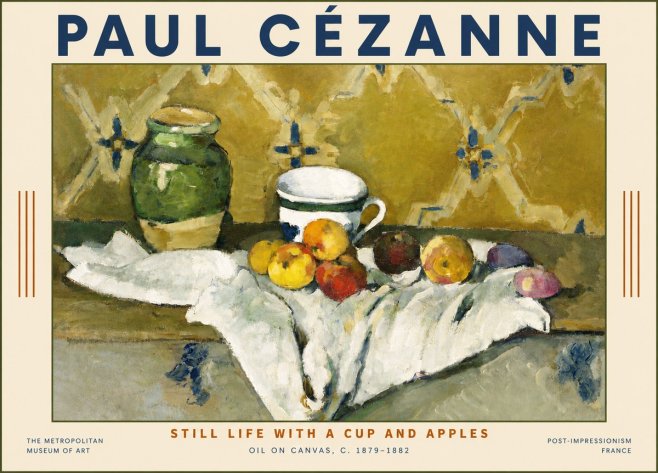 Paul Cézanne Still Life with a Cup and Apples No6 - Póster