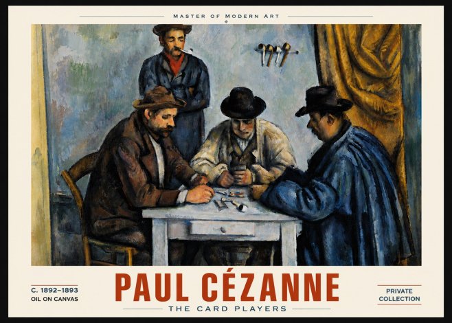 Paul Cézanne The Card Players II No5 - Póster