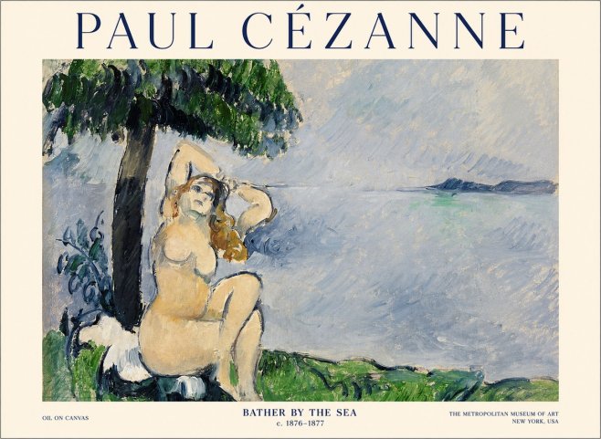 Paul Cézanne Bather by the Sea No1 - Póster