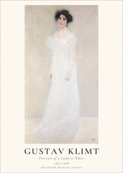 Klimt Portrait of a Lady in White No1 - Póster