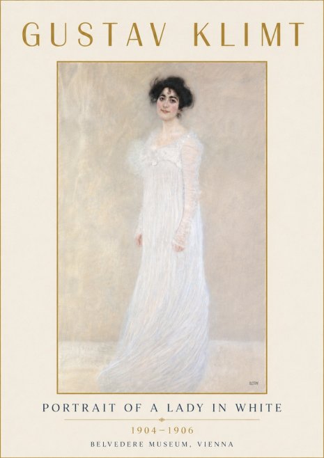 Klimt Portrait of a Lady in White No6 - Póster
