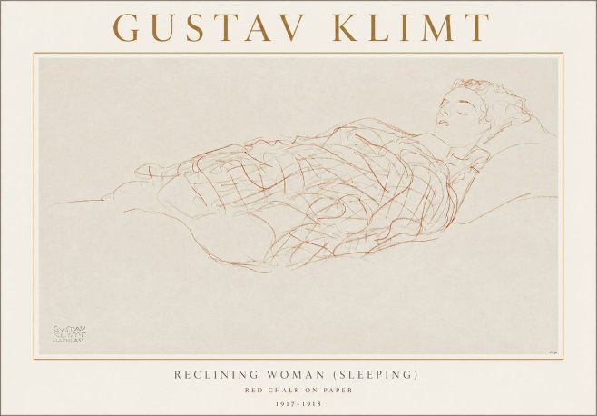 Klimt Reclining Woman (Sleeping) I No1 - Póster