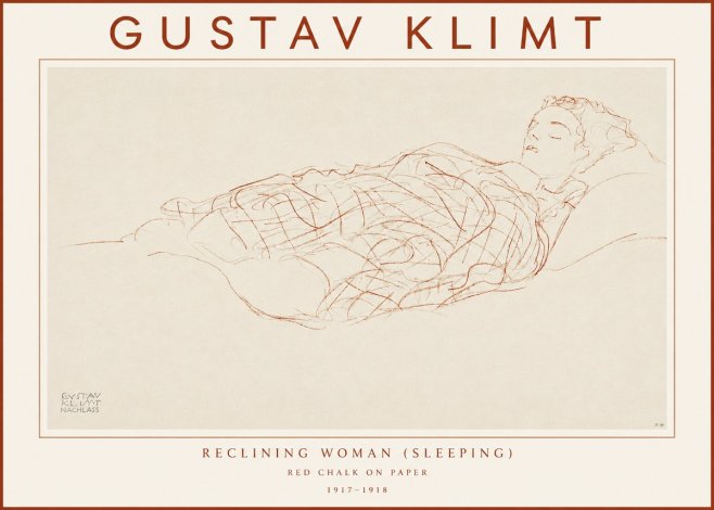 Klimt Reclining Woman (Sleeping) I No3 - Póster