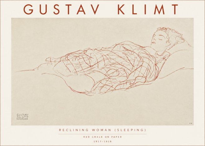 Klimt Reclining Woman (Sleeping) I No5 - Póster