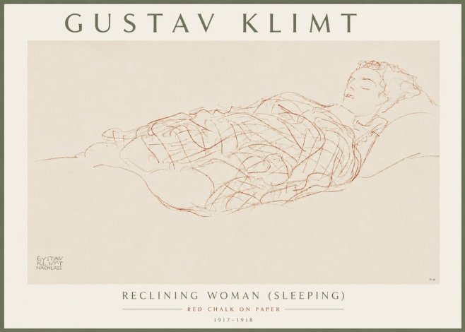 Klimt Reclining Woman (Sleeping) I No6 - Póster