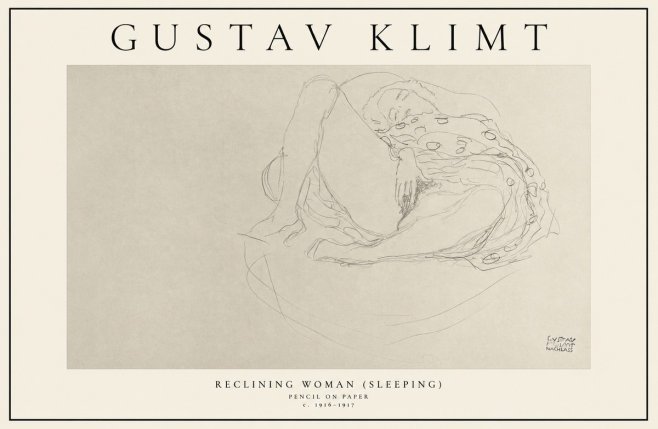 Klimt Reclining Woman (Sleeping) II No1 - Póster