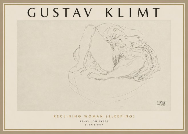 Klimt Reclining Woman (Sleeping) II No2 - Póster