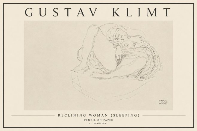 Klimt Reclining Woman (Sleeping) II No3 - Póster