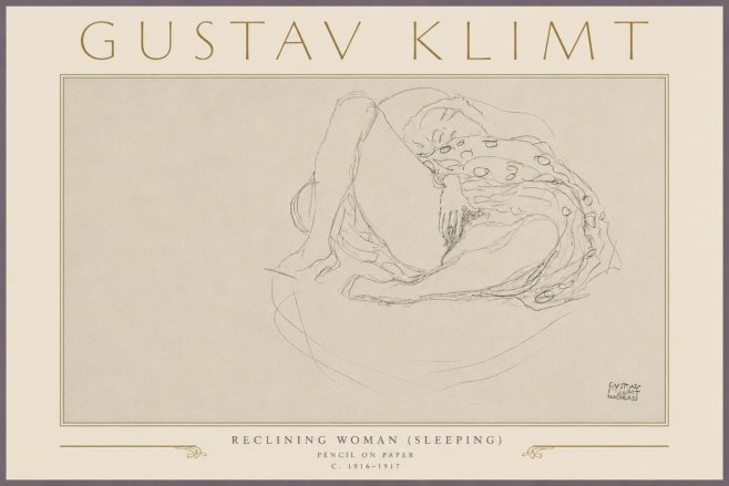 Klimt Reclining Woman (Sleeping) II No5 - Póster