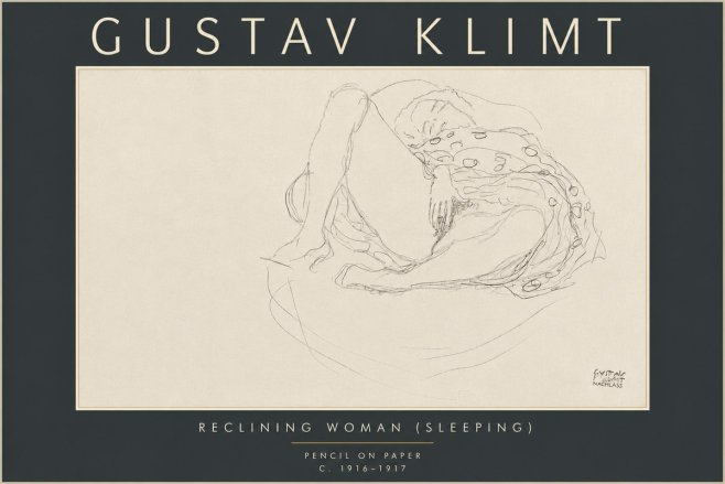 Klimt Reclining Woman (Sleeping) II No6 - Póster
