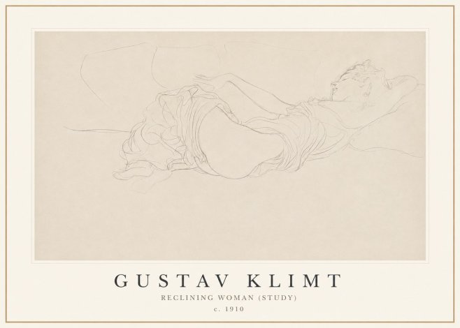 Klimt Reclining Woman (Study) No1 - Póster