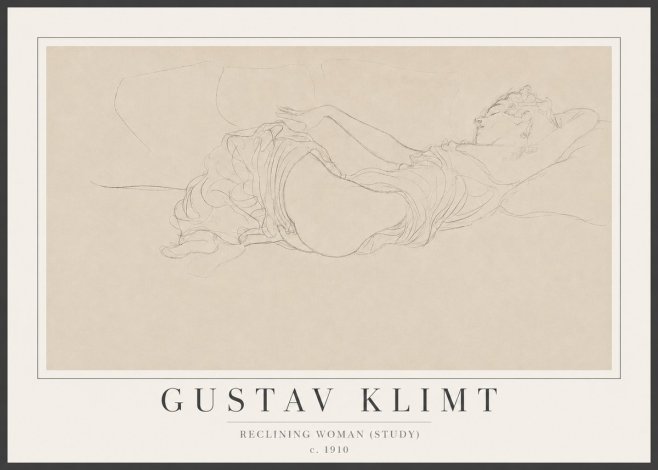 Klimt Reclining Woman (Study) No2 - Póster