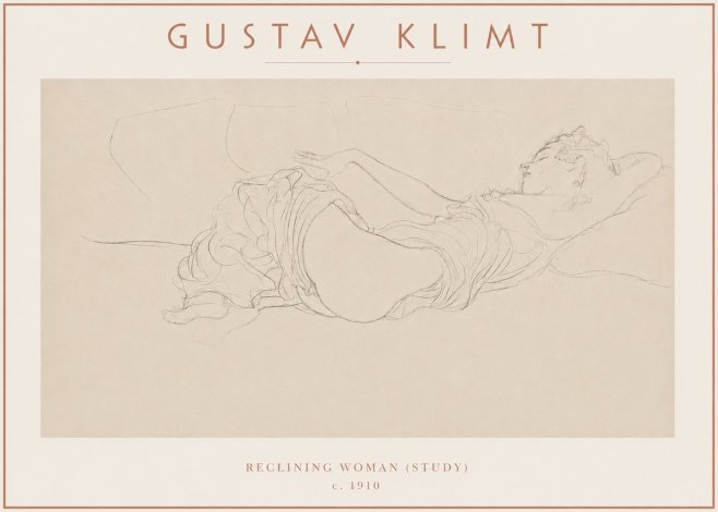 Klimt Reclining Woman (Study) No3 - Póster