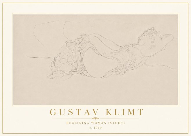 Klimt Reclining Woman (Study) No5 - Póster
