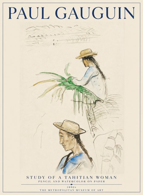 Paul Gauguin Study of a Tahitian Woman I No1 - Póster