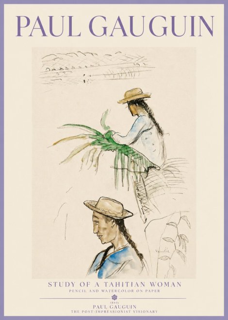 Paul Gauguin Study of a Tahitian Woman I No3 - Póster