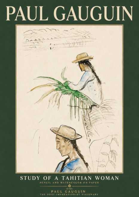 Paul Gauguin Study of a Tahitian Woman I No4 - Póster