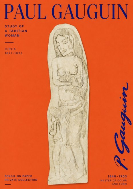 Paul Gauguin Study of a Tahitian Woman II No2 - Póster